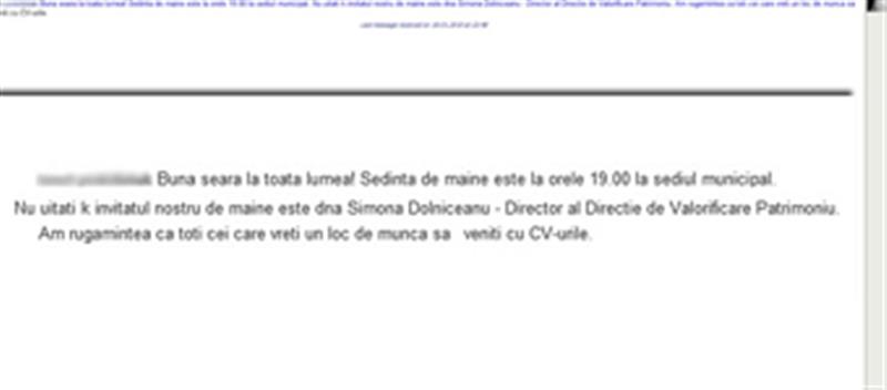  Mesajul primit pe messenger de la un membru al  PDL