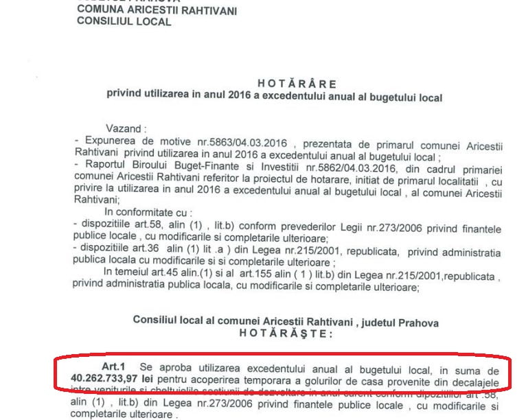 excedent bugetar aricesti