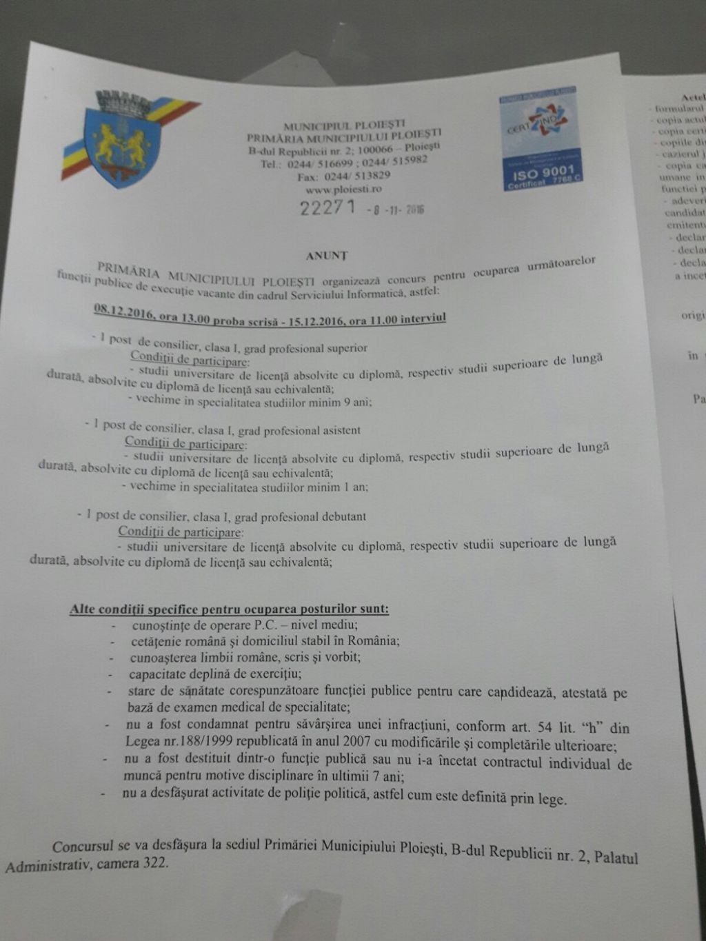 angajari primaria ploiesti