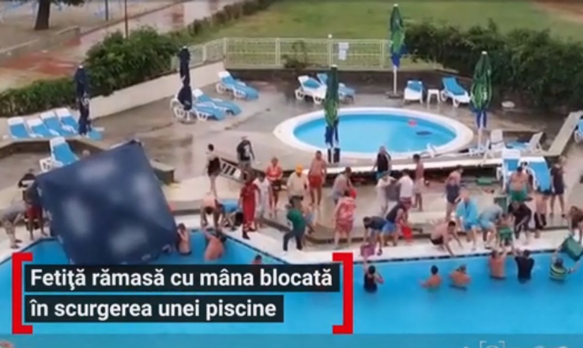 O fetiță a rămas cu mâna prinsă în sistemul de scurgere a unei piscine din Mamaia. Cum au reacționat turiștii – Link VIDEO