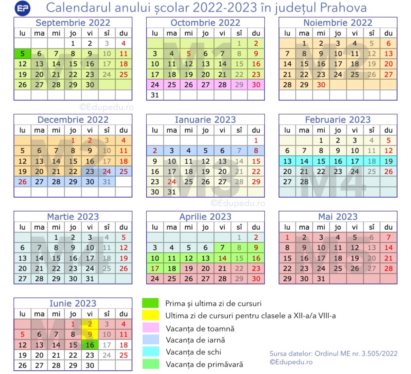 calendar an școlar 2022-2023