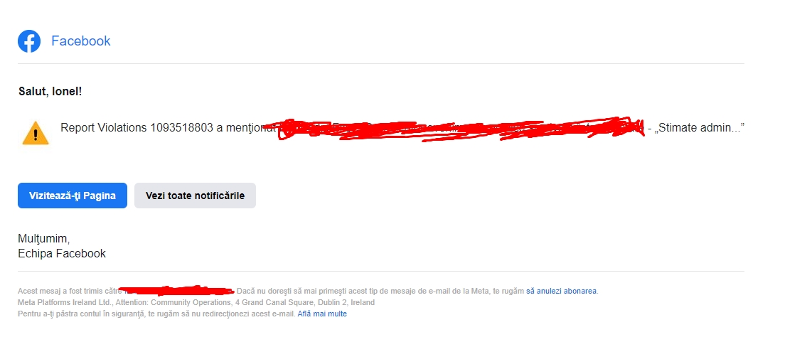 Email facebook fake