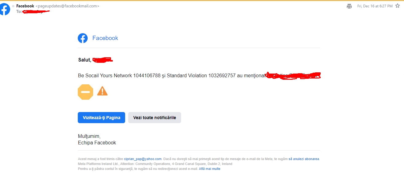 Email facebook fake