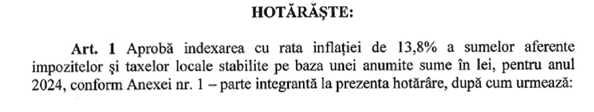 hotarare Consiliu Local