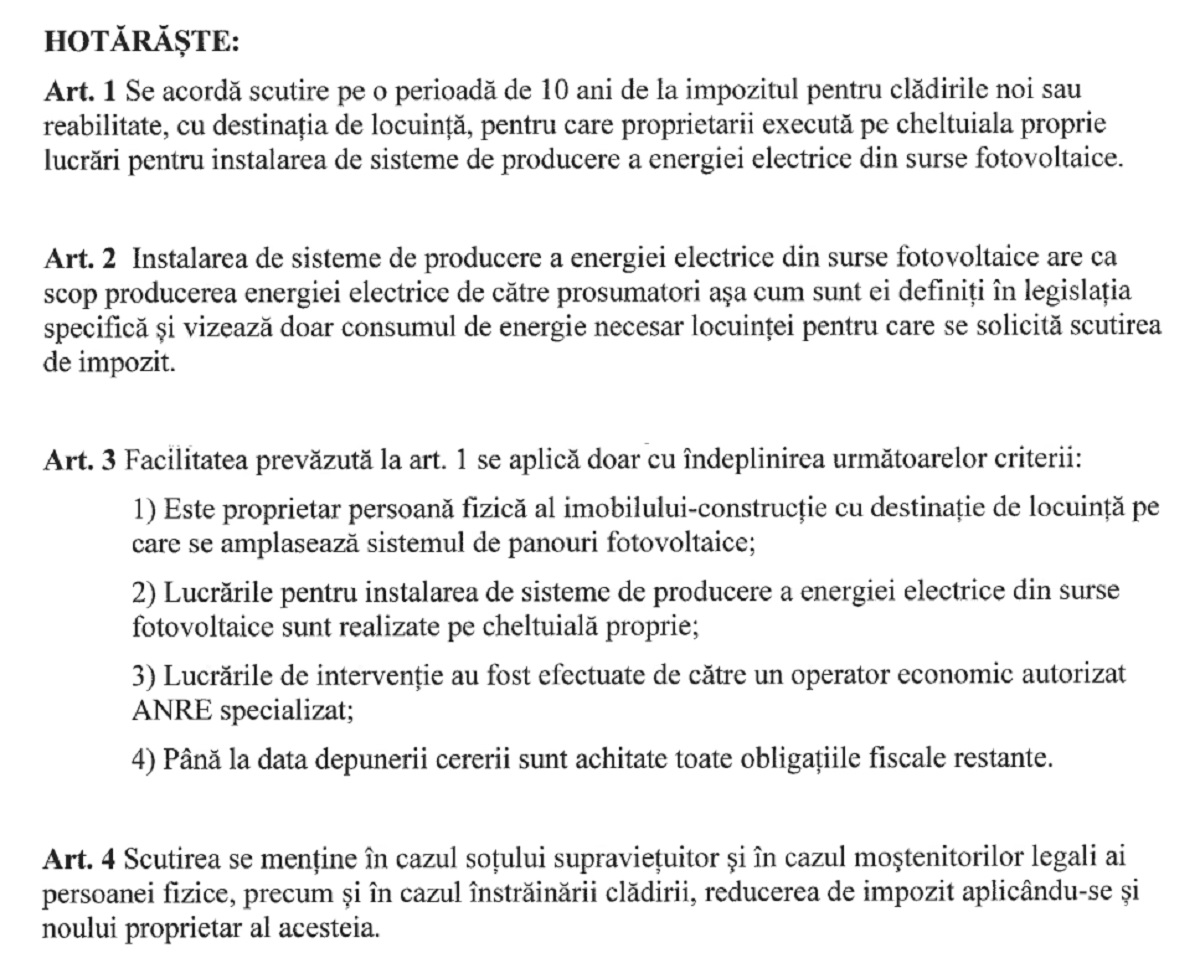 proiect hotarare scutire impozit Ploiesti