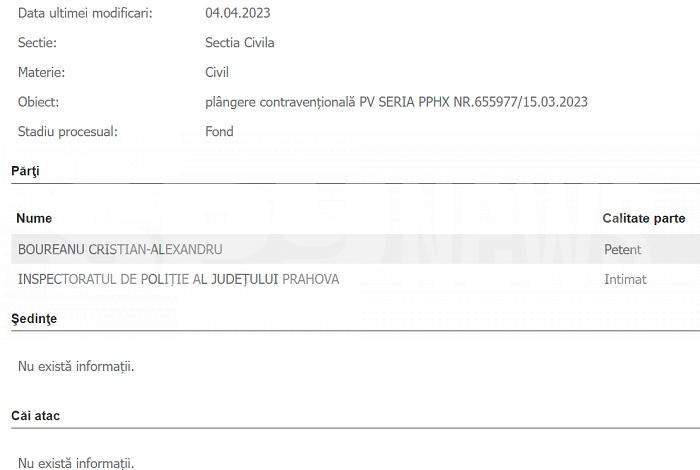 Boureanu a dat in judecata IPJ Prahova
