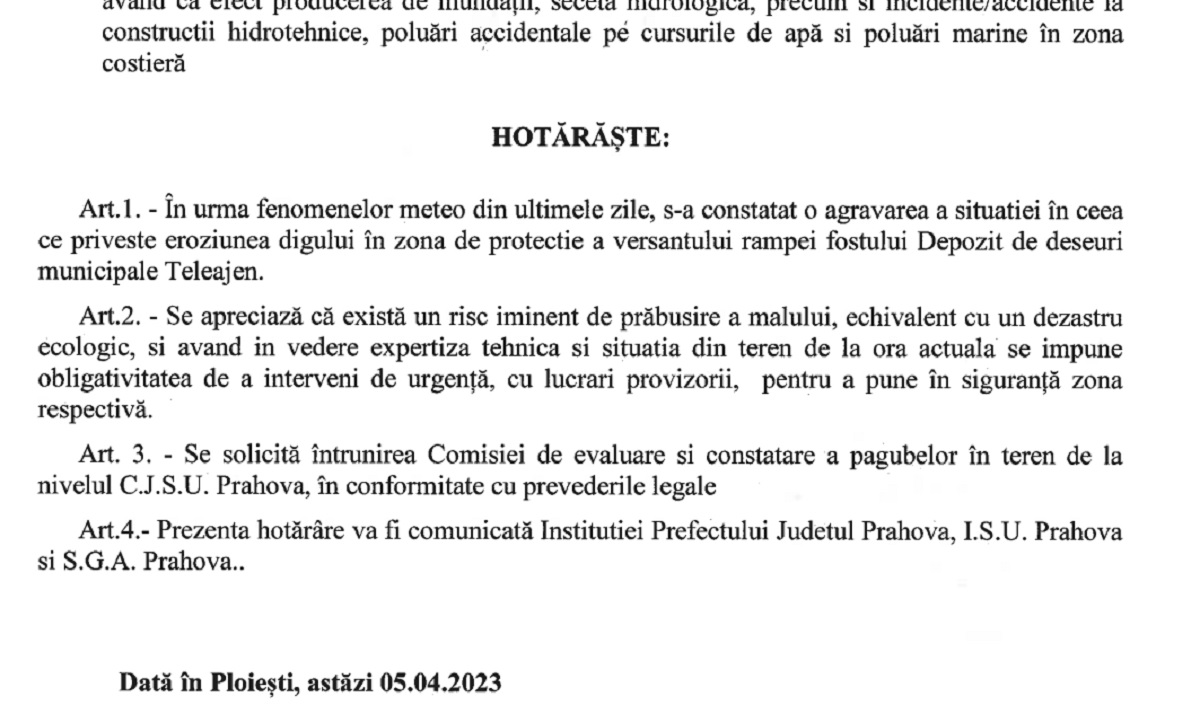 hotărâre CLSU Ploiesti