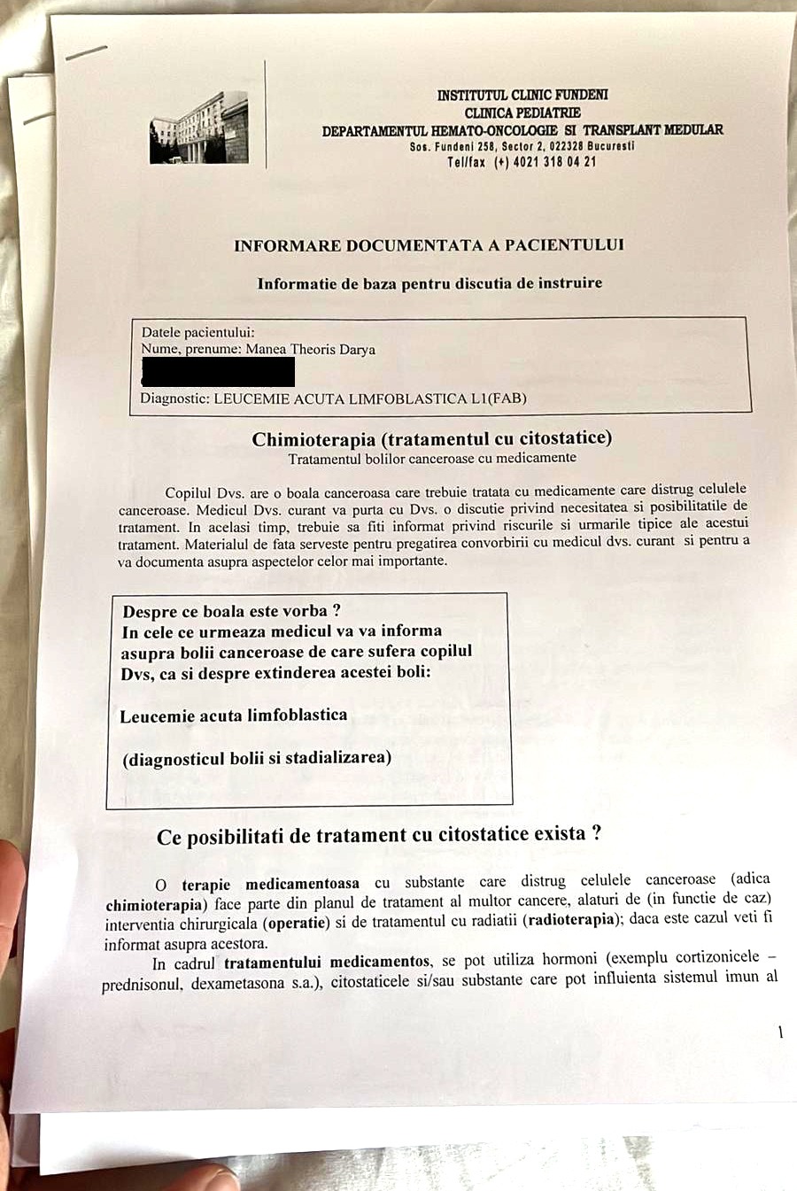 Fișa medicală cu diagnosticul nemilos