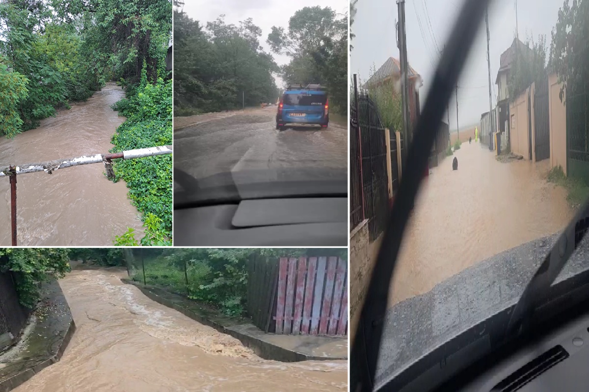 Imagini cu urmările ploilor torențiale de azi noapte din Prahova