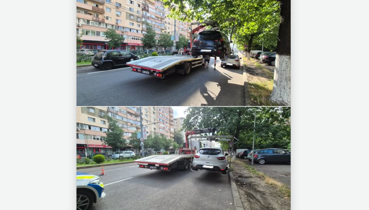 Parcarea neregulamentară i-a costat scump. Două mașini au fost ridicate în Ploiești